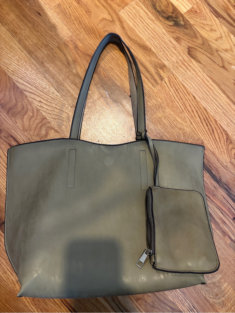 Target Olive Tote Bag with Detachable Pouch